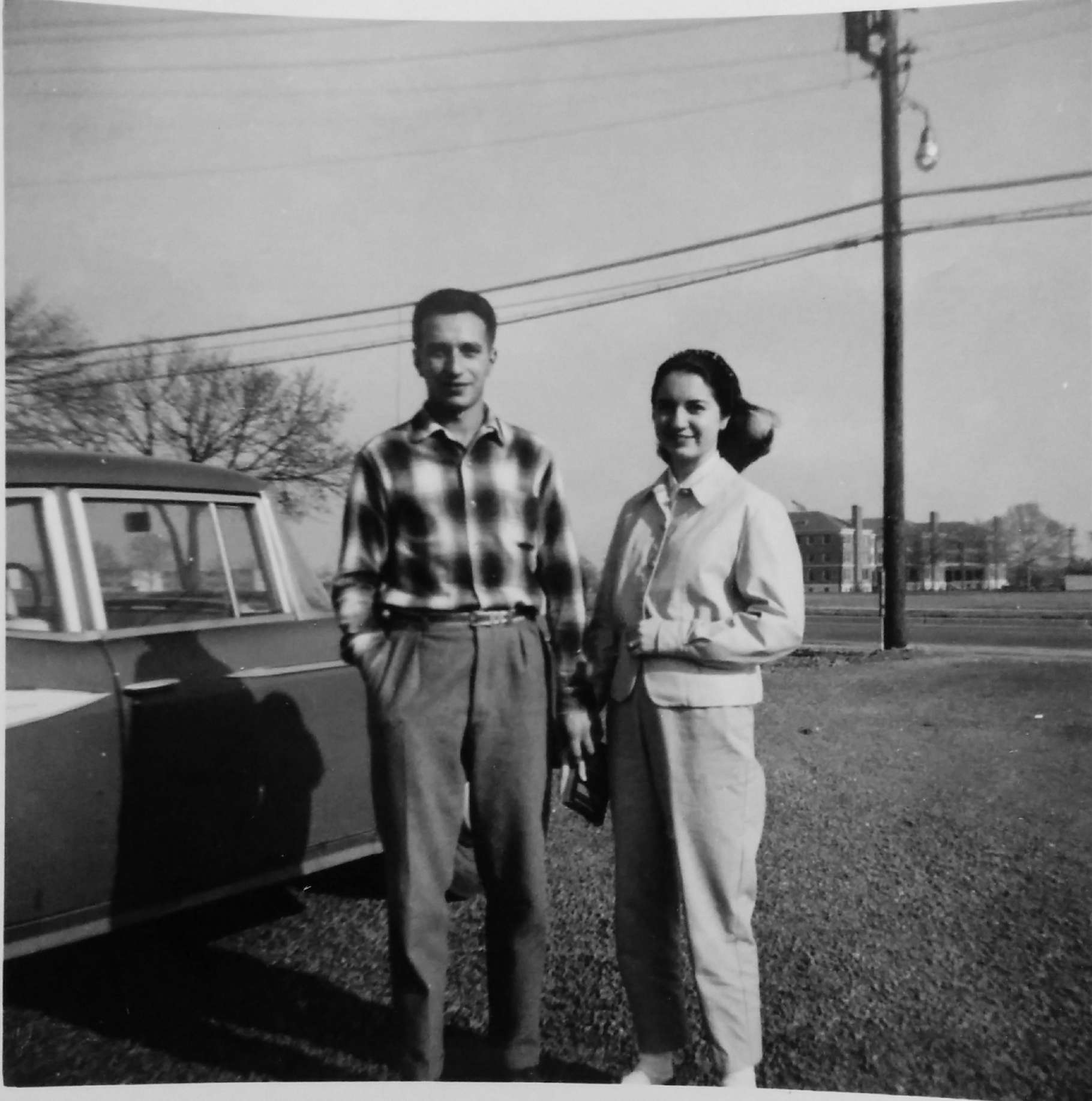 Eduardo's parents standing together during their years in the United States